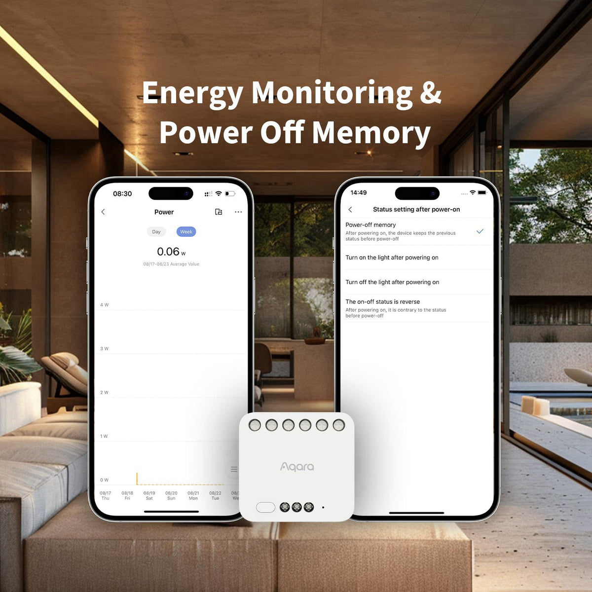 Aqara Dual Relay Module T2, Requires a Neutral Line and Aqara Zigbee3.0 Hub – full view
