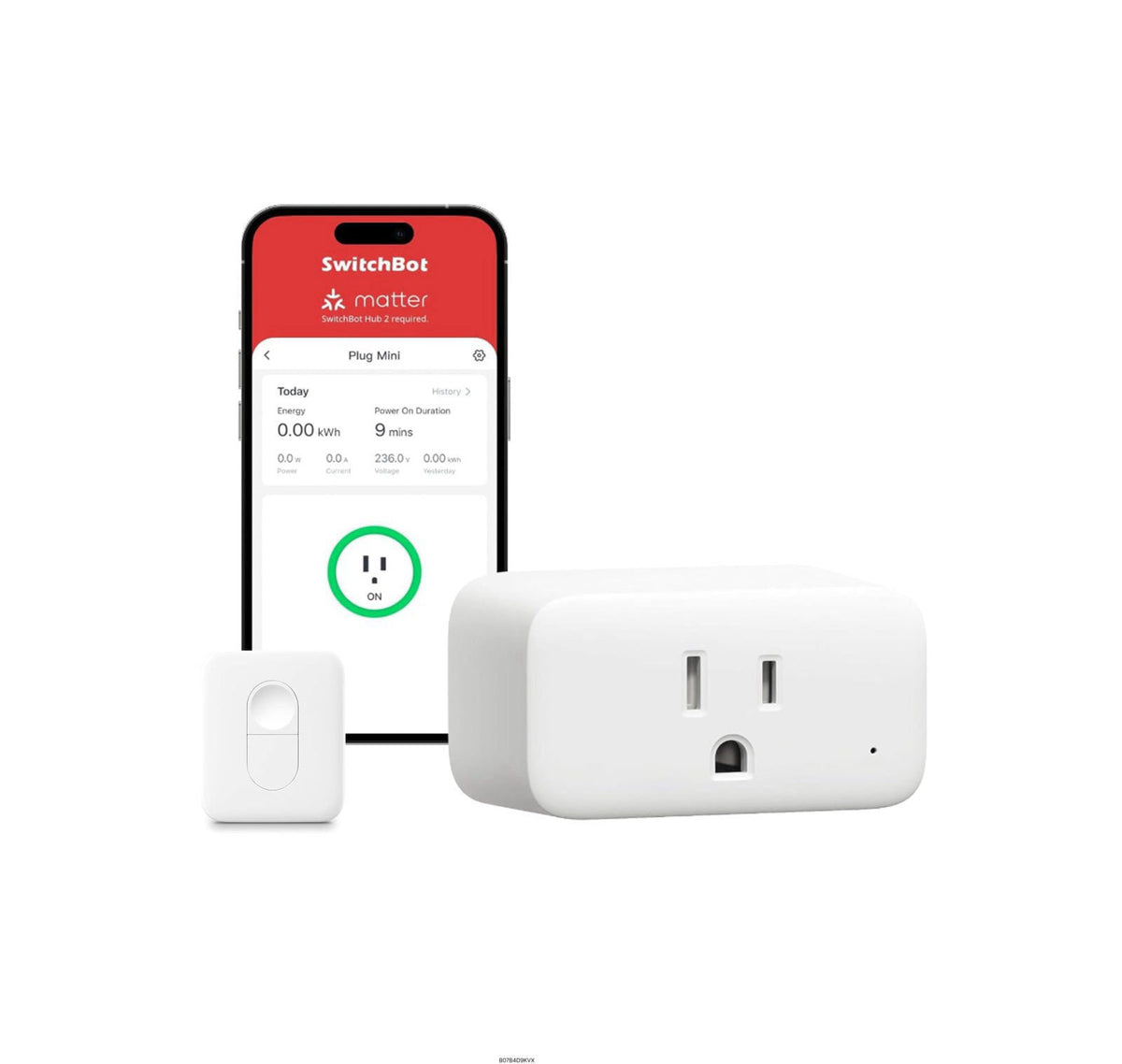 SwitchBot Smart Plug Mini, 15A Energy Monitoring, WiFi & Bluetooth Outlet, Compatible with Alexa, Google Assistant, Home