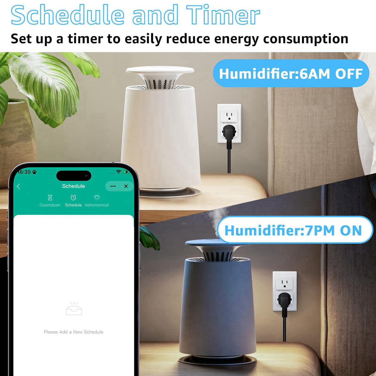 Greencycle WiFi Plug with 2 Wall Switches,App/Voice/Wireless Switch Control – alternate angle