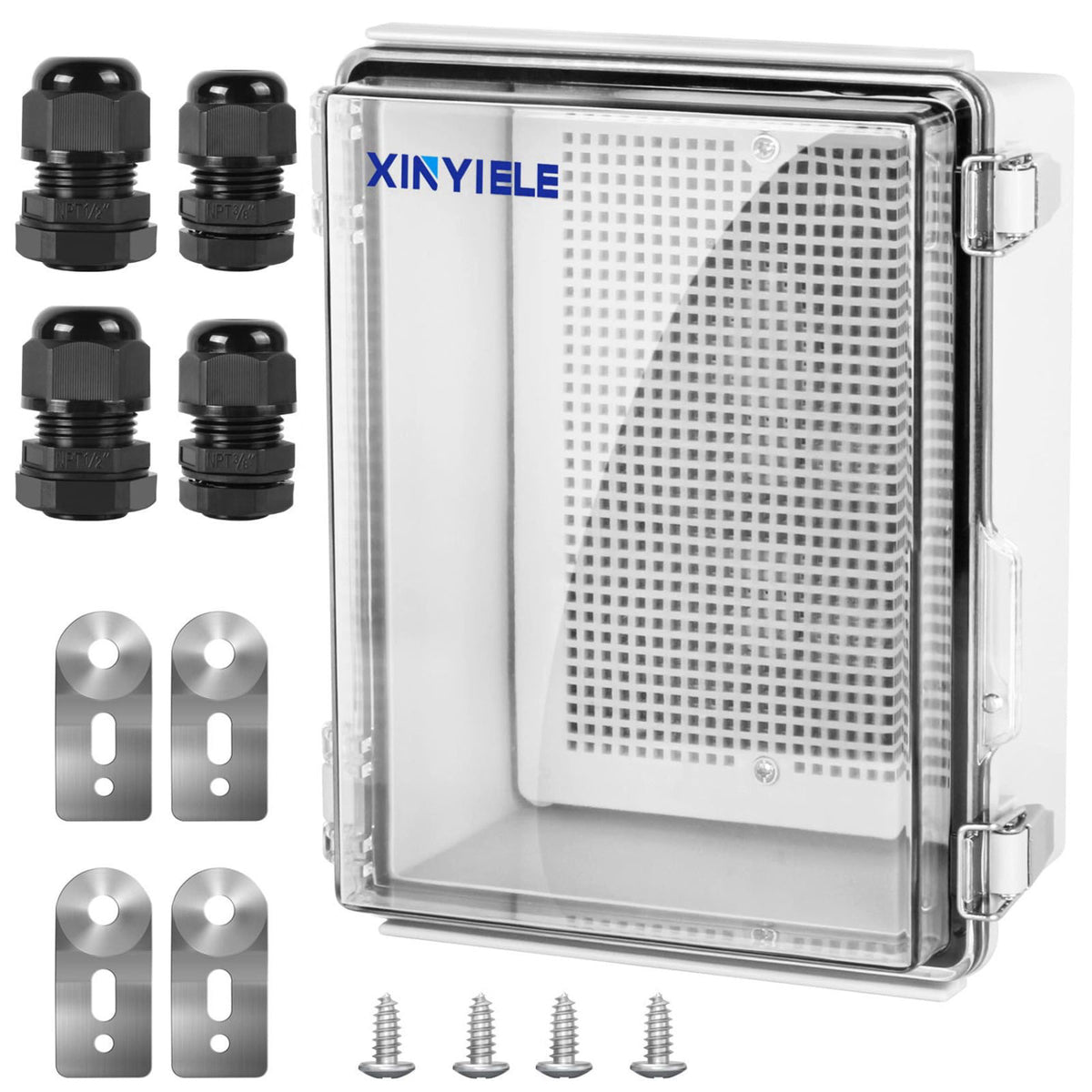 XINYIELE Waterproof Outdoor Project ABS Plastic Junction Box IP67 Weatherproof Dustproof Enclosure with Hinged Cover, Mo