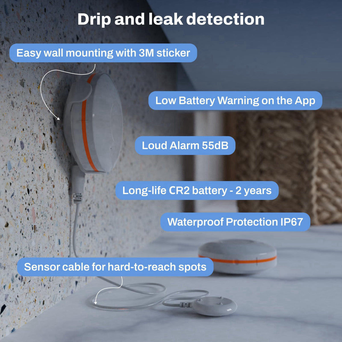 ADAPTOR Smart Zigbee Water Sensor Alarm Leak Detector for Home – close-up detail