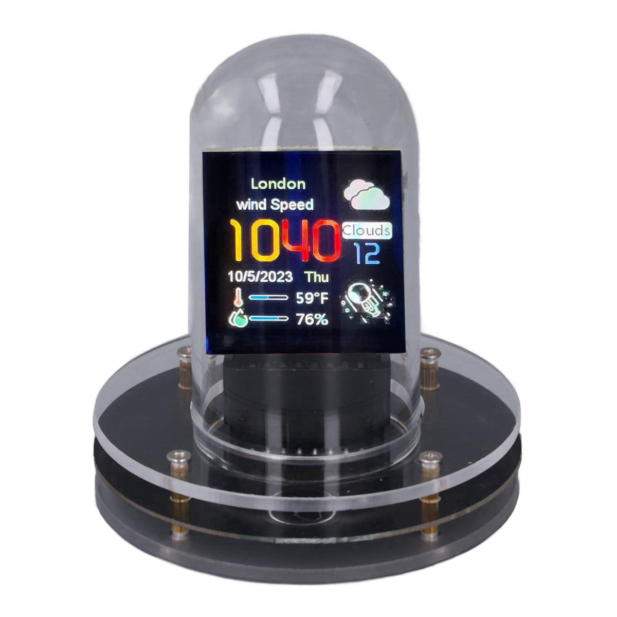 Nixie Tube Clock Simulation, Full Color LCD Screen, Support, Weather Mode, Electronic Album Feature, Easy to Use, 12/24h