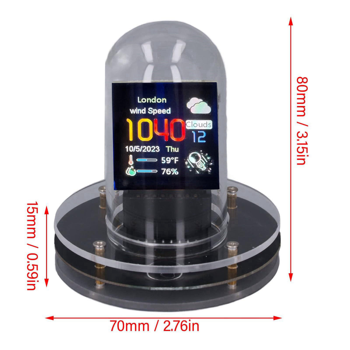Nixie Tube Clock Simulation, Full Color LCD Screen, Support, Weather Mode, Electronic Album Feature, Easy to Use, 12/24h