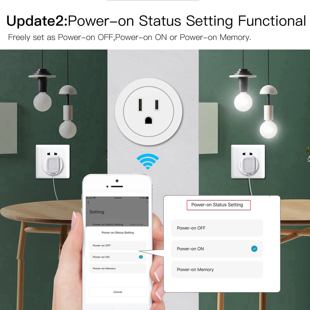 MoesGo Smart Dimmer Plug, WiFi Plug in Dimmer for Lamps, White, 2 Pack – packaging and label