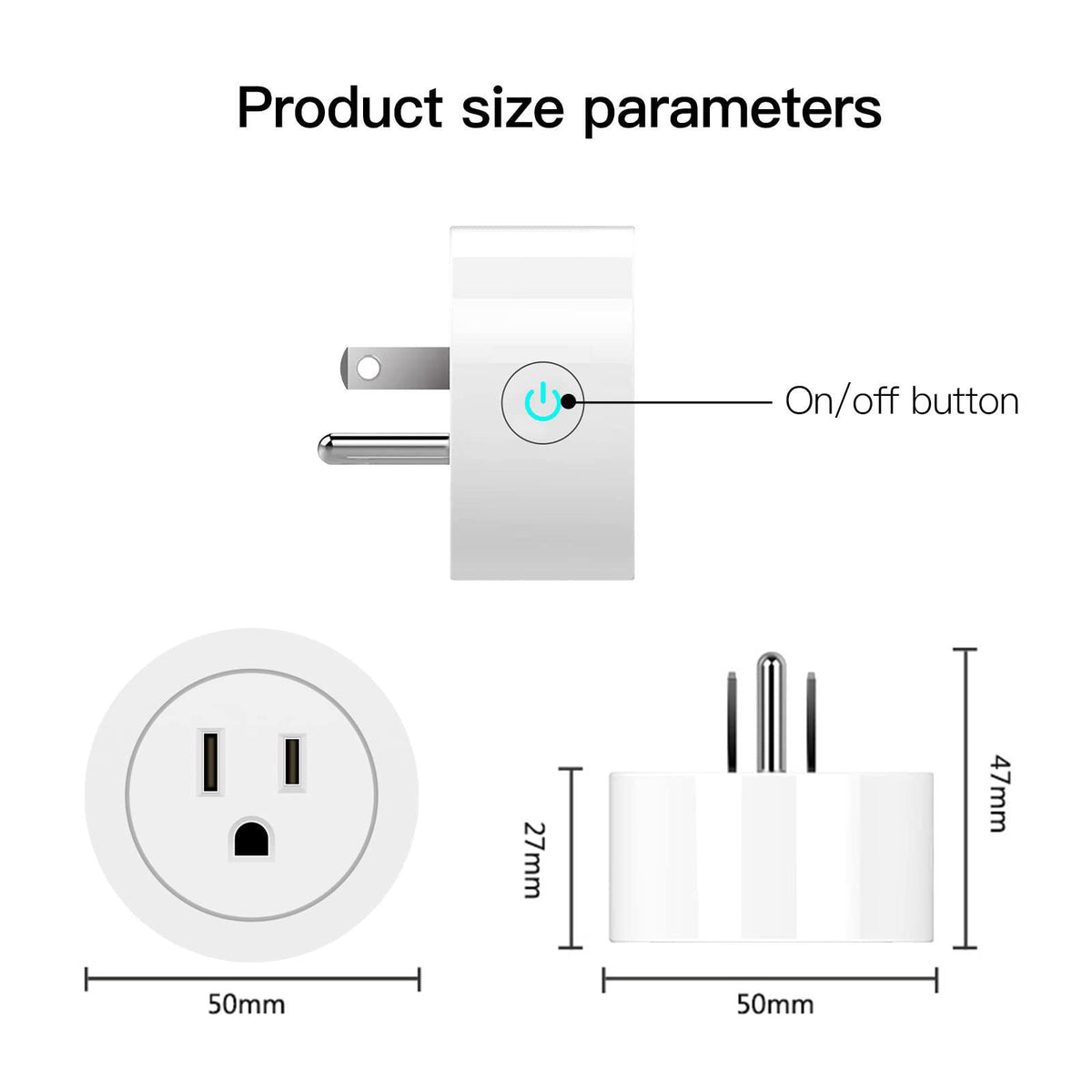 MoesGo Smart Dimmer Plug, WiFi Plug in Dimmer for Lamps, White, 2 Pack – alternate angle