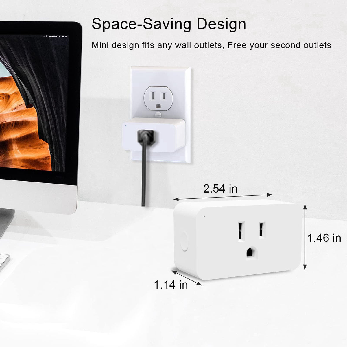 Eva's Light WiFi Smart Dimmable Plug 2 Pack, Smart Plugs for Voice Control, Mini Dimmer Switch Outlet Dimmable LED, CFL,