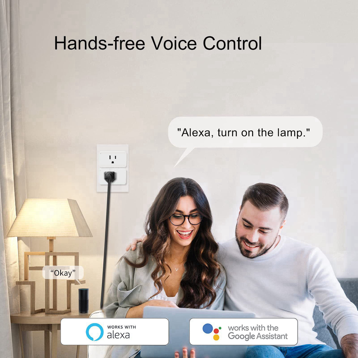 Eva's Light WiFi Smart Dimmable Plug 2 Pack, Smart Plugs for Voice Control, Mini Dimmer Switch Outlet Dimmable LED, CFL,