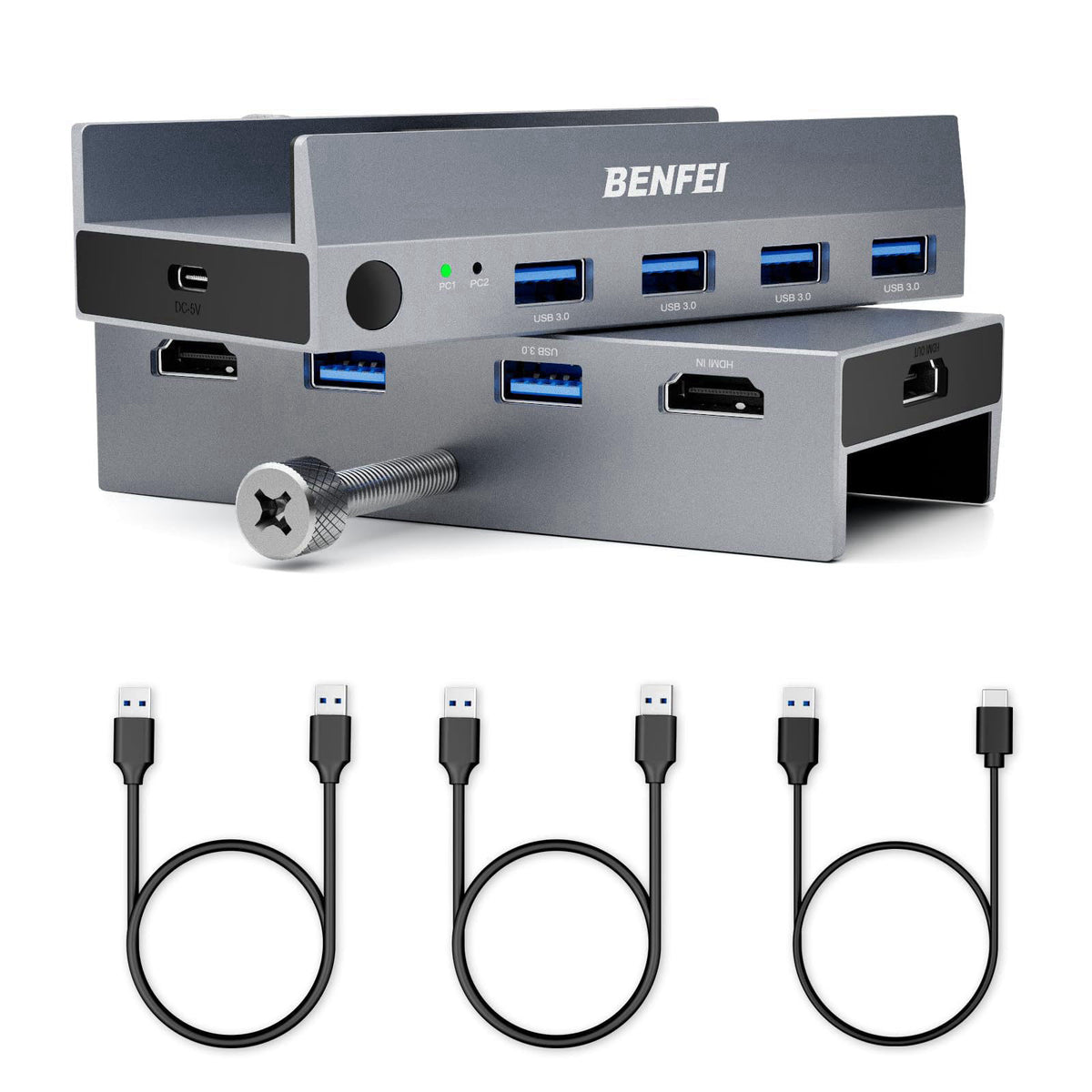 BENFEI USB 3.0 HDMI KVM Switch(8K@60Hz) with 4 USB 3.0 Ports for 2 Computers Sharging Monitor Keyboard Mouse – product p
