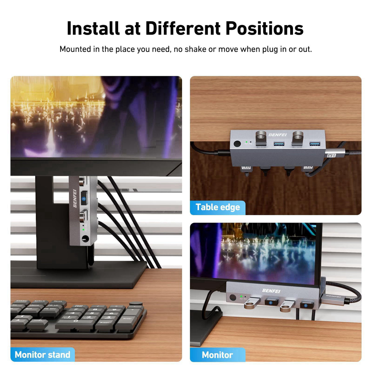 BENFEI USB 3.0 HDMI KVM Switch(8K@60Hz) with 4 USB 3.0 Ports for 2 Computers Sharging Monitor Keyboard Mouse – full view