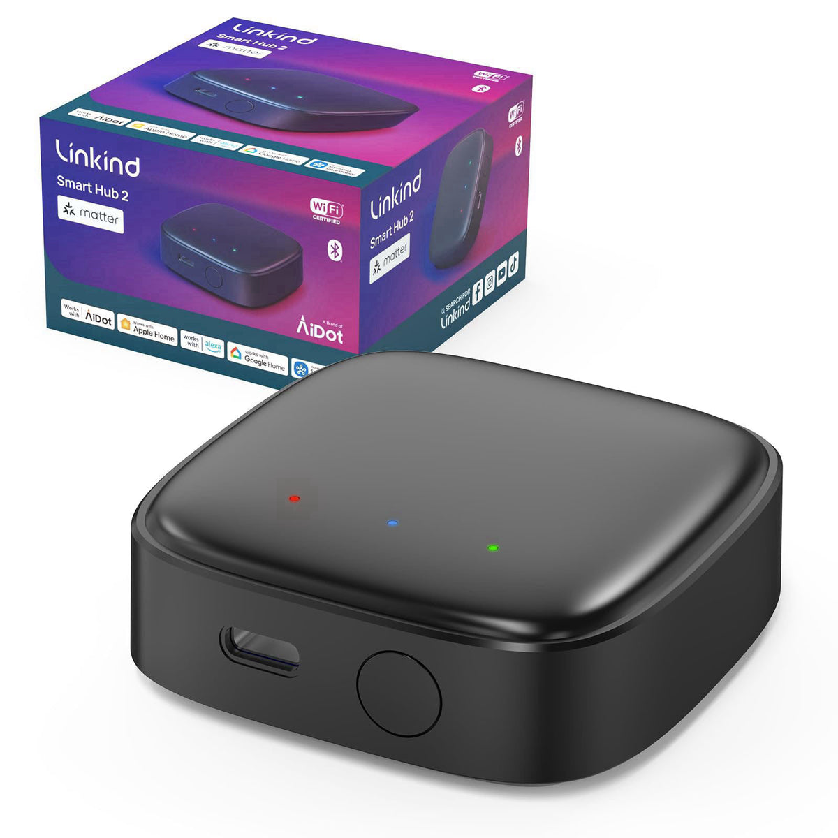 Linkind Matter Smart Hub 2, Real-Time Battery & Energy Tracking – product photo (Hubs &amp; Controllers)