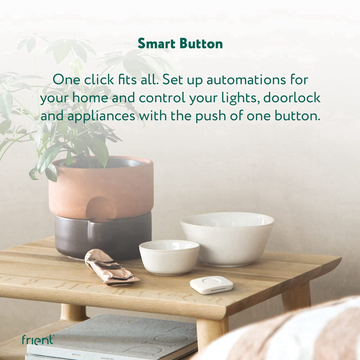 frient Smart Button | Scene Controller | Home Automation | Easy On/Off Switch of Appliances and Automations | Waterproof