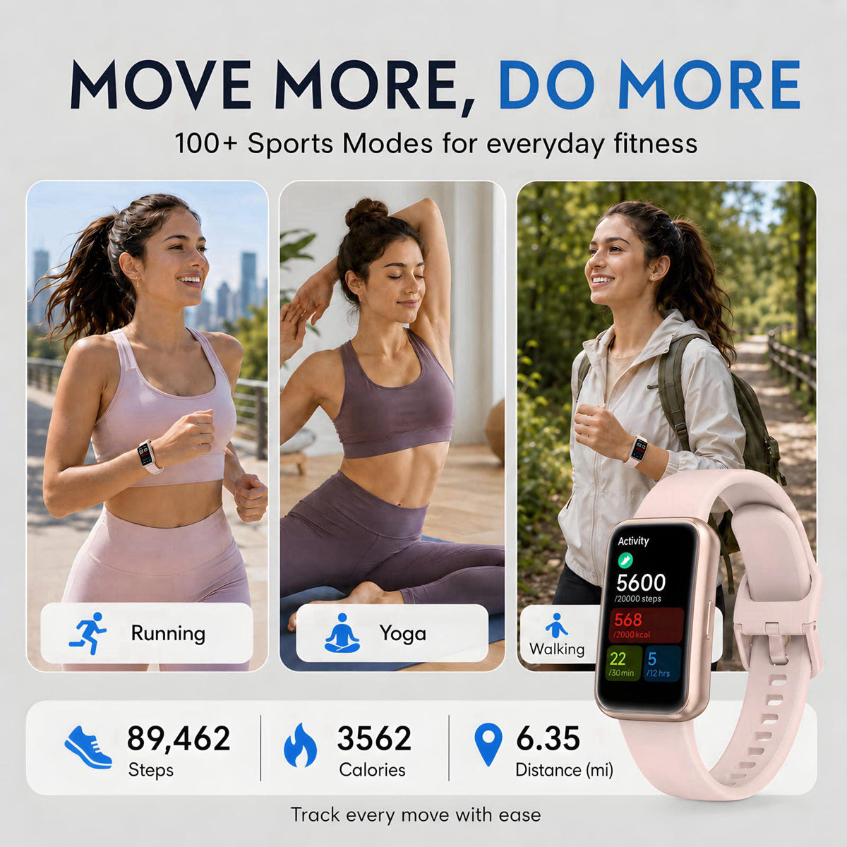 Motivaris Fitness Tracker for Men & Women with 1.47” HD Display, Heart Rate & SpO2 Tracking, Sleep & Activity Monitor, 1