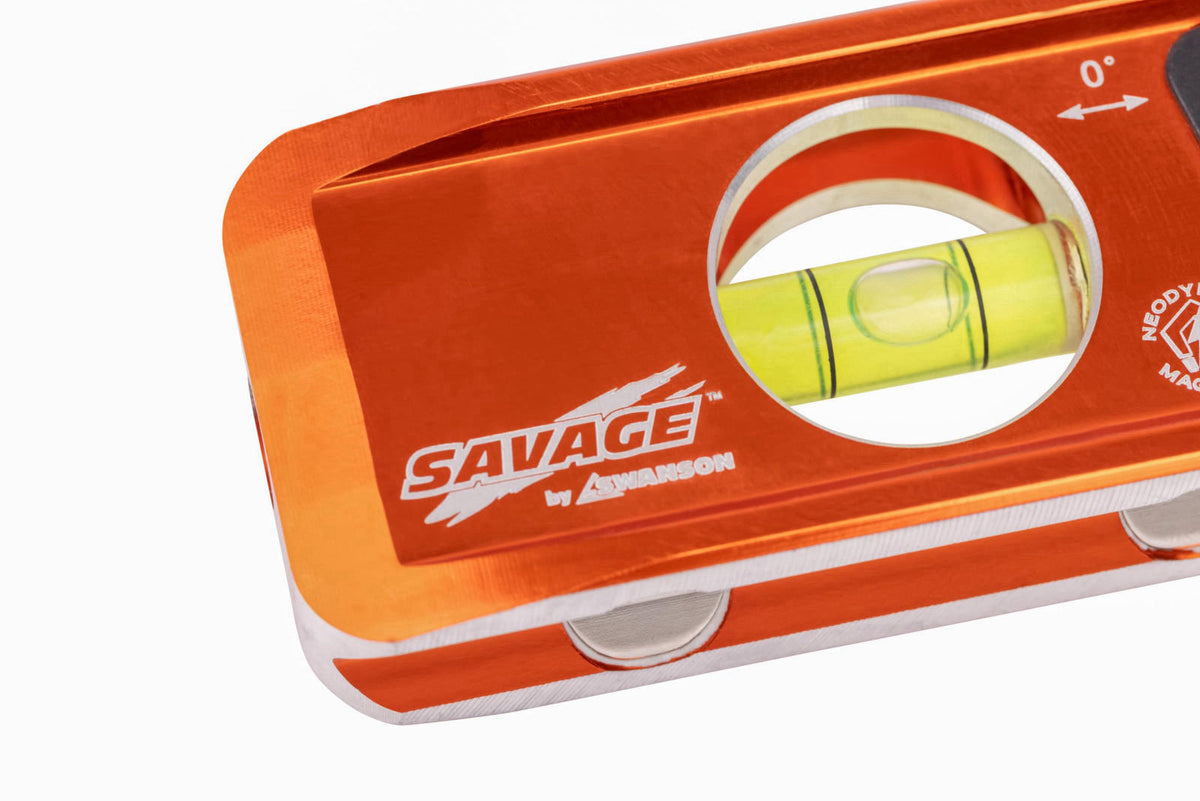 Swanson Tool Co SVT200 9 Inch Savage Digital Magnetic Aluminum Billet Torpedo Level,Orange – full view