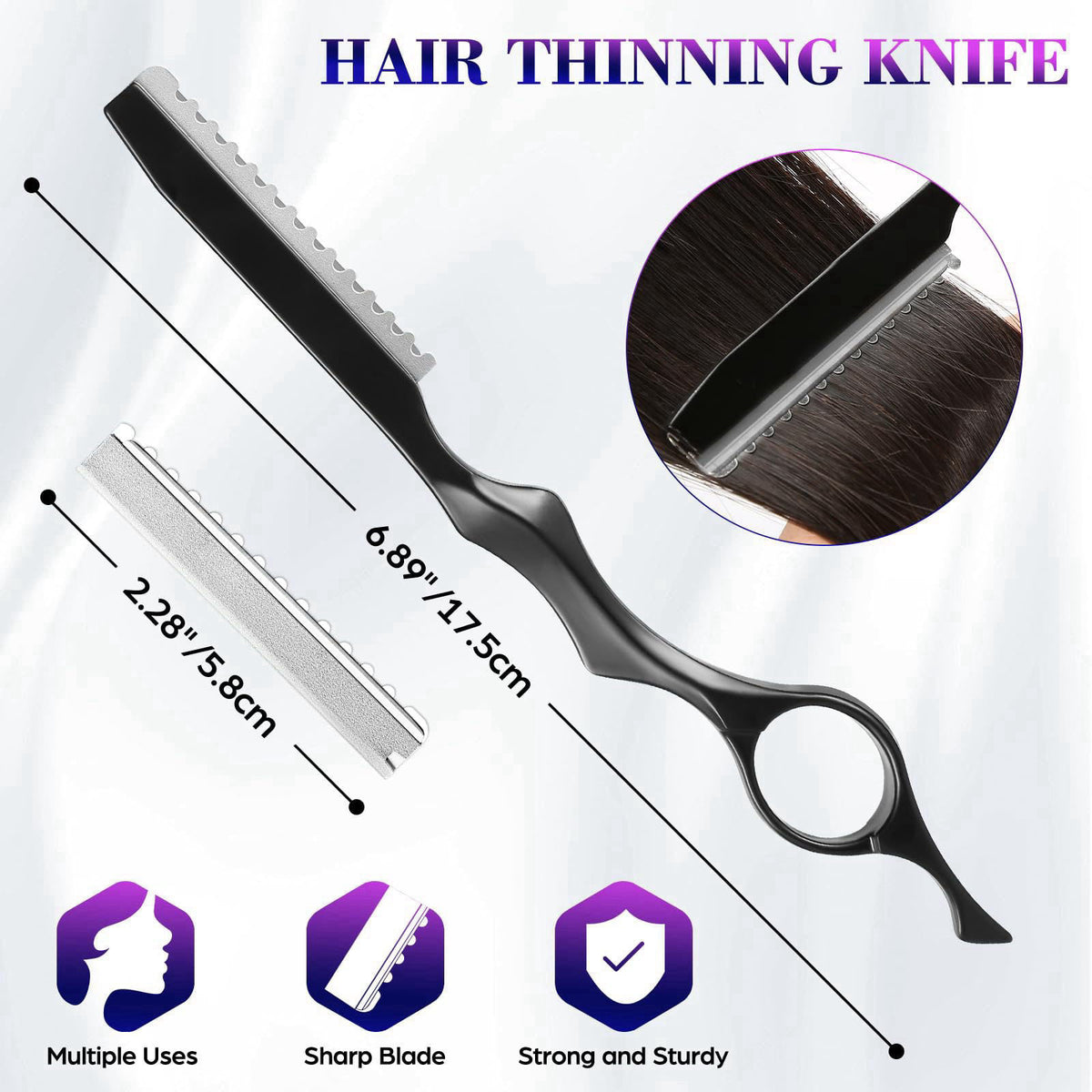 Wenshall Hair Cutting Scissors Professional 6.89 inch Barber Scissors Multifunctional Salon Thinning Scissors Straight S