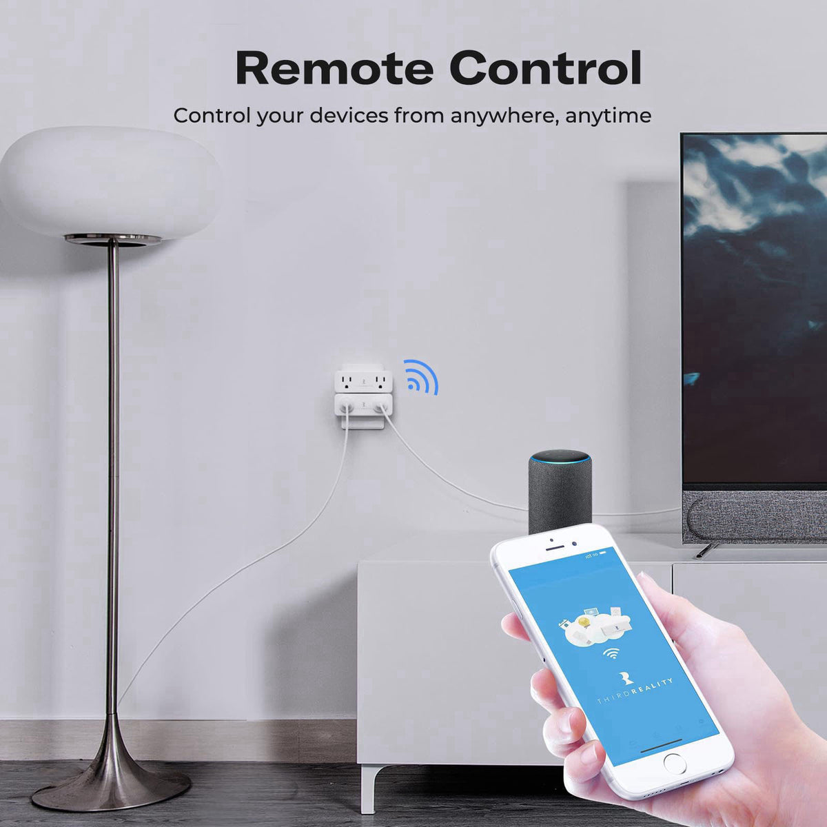 THIRDREALITY Smart Dual Plug 2 Pack, Zigbee 2-in-1 Smart Outlet with Independent Control and Power Monitoring, Zigbee Re