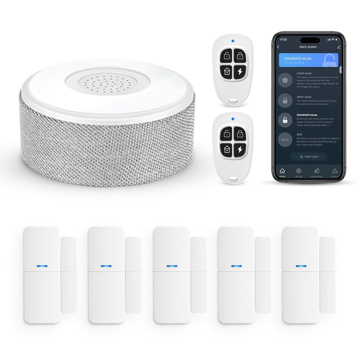 tolviviov WiFi Door Alarm System, 8-Piece DIY Wireless Alarm Kit with Door Sensors – alternate angle