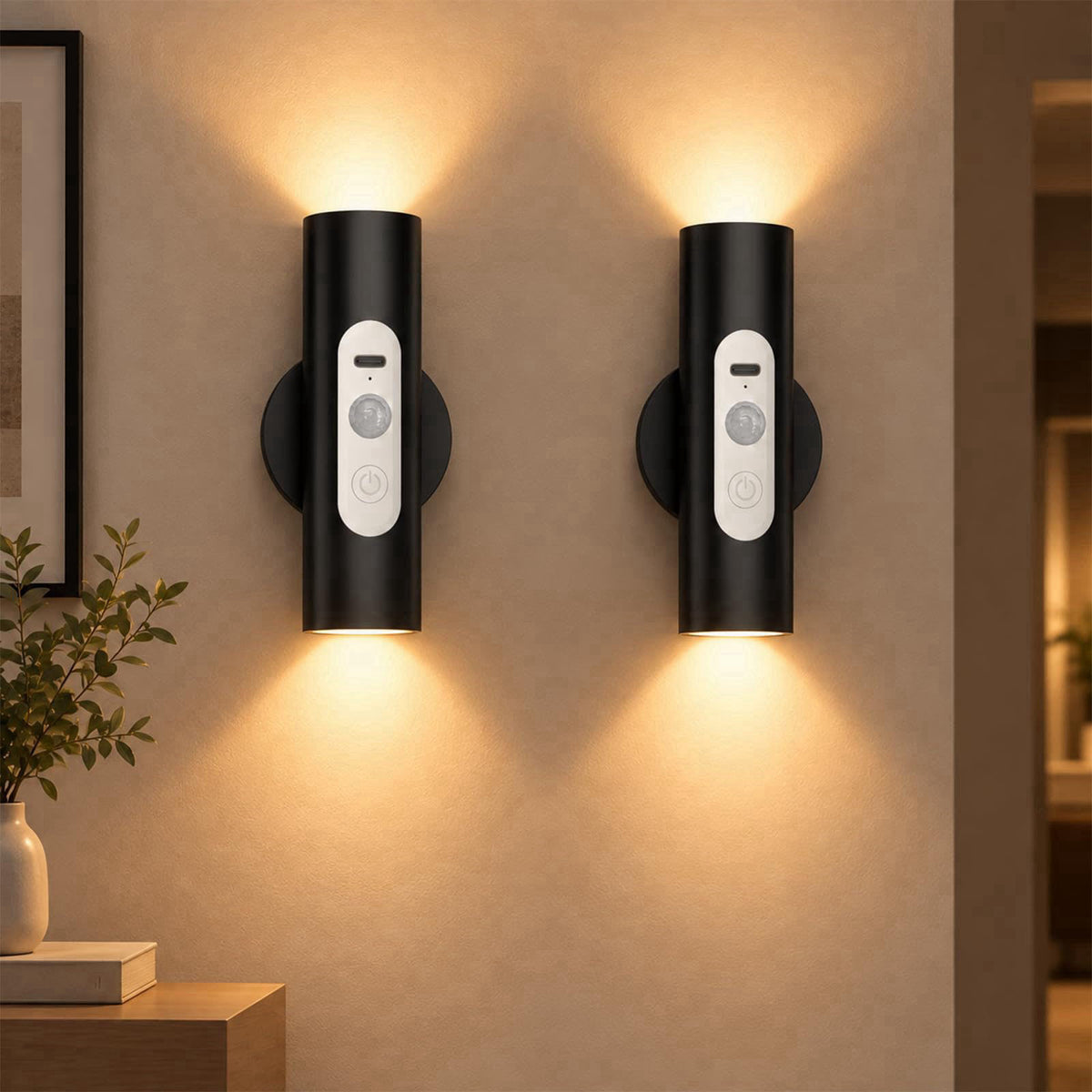 WOBSION Rechargeable Motion Sensor Wall Lights Indoor with Remote Control