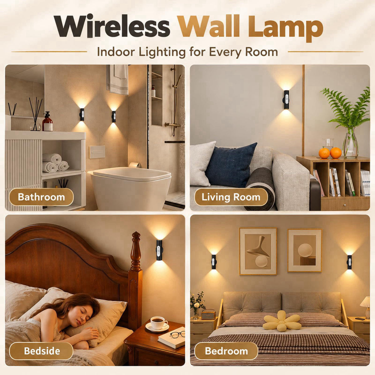 WOBSION Rechargeable Motion Sensor Wall Lights Indoor with Remote Control – alternate angle