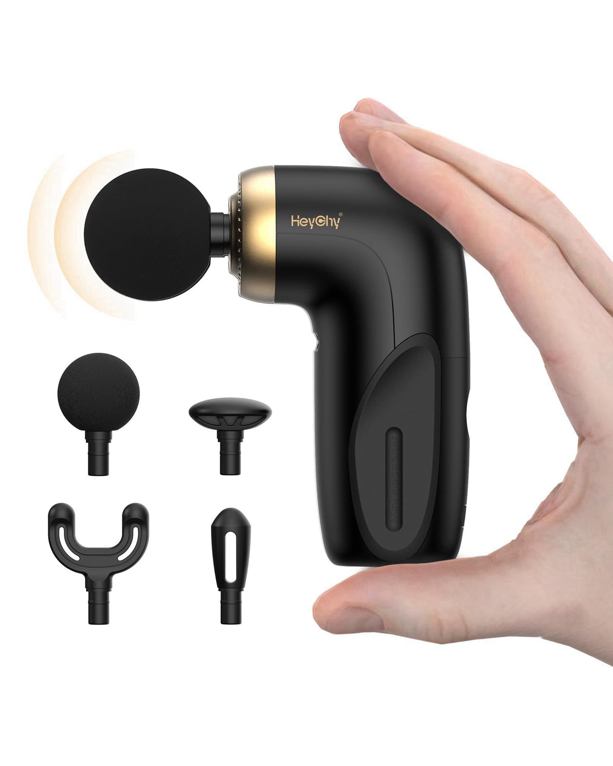 HEYCHY A1 Mini Massage Gun, Portable Deep Tissue Massager, Black – Silicone