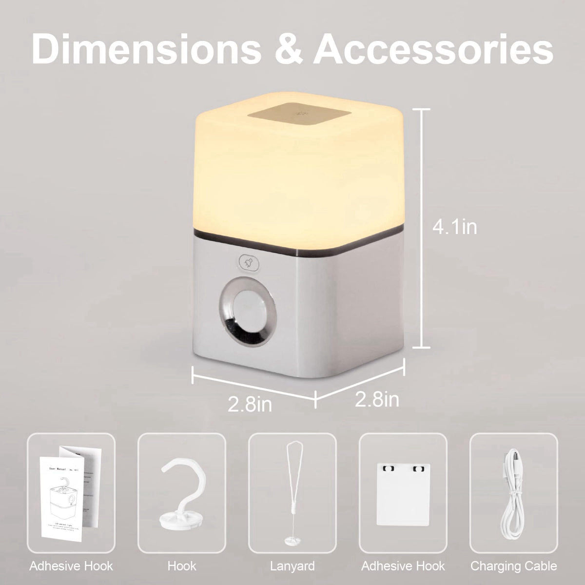 BITILLUM 2000mAH Rechargeable Motion Sensor Night Light, 4 in 1 – full view