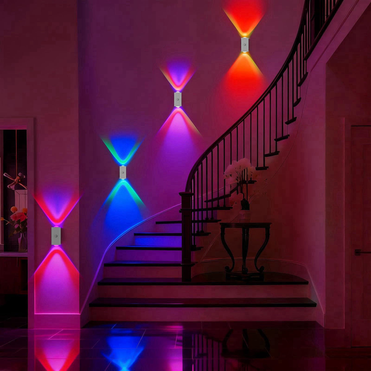 easuntec Motion Sensor Rechargeable Night Light Color Changing, 8 Colors Sunset Projector Lamp, Magnetic Stick-on Wirele