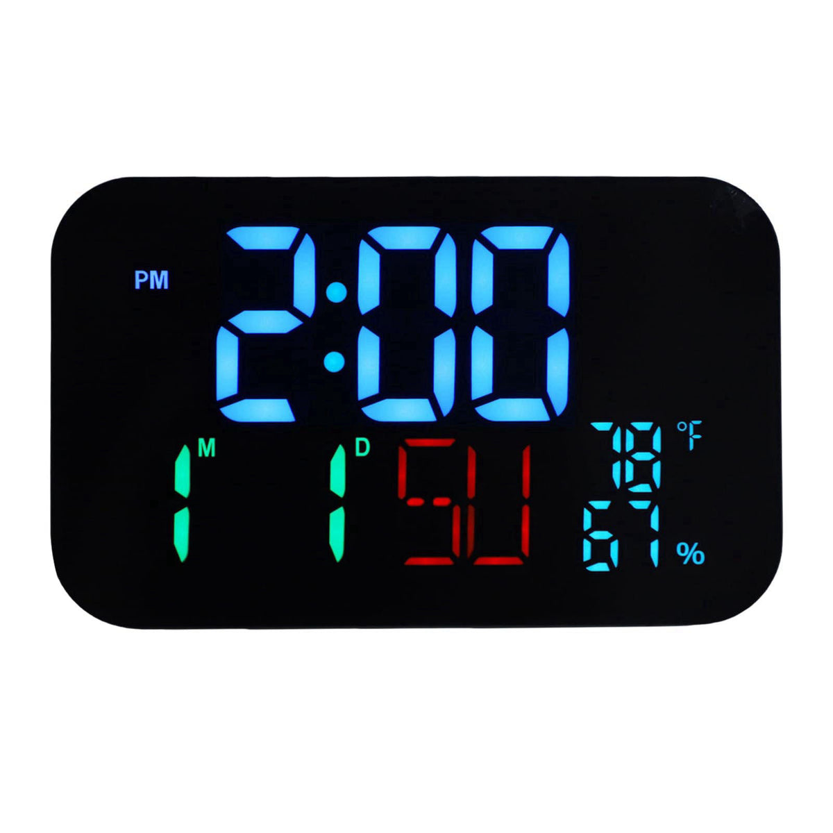 ZAICOLER Smart Clock Real Time Time, Date, Weekday Display Large LED Screen Four Brightness Levels Desk Clock with Sync 