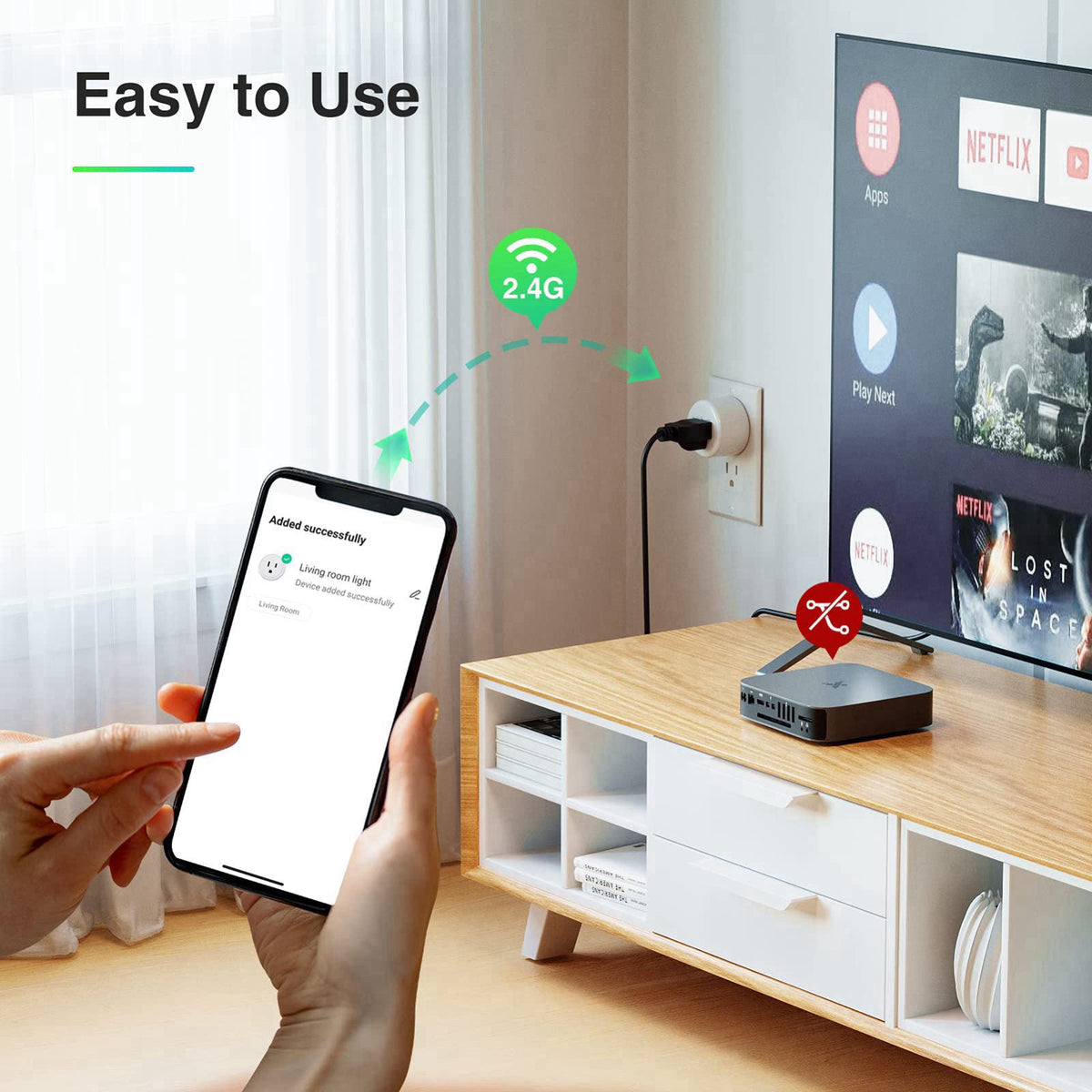 Beantech Smart Plug, WiFi Outlet Socket Compatible with Alexa Google Home, No Hub Required Surge Protection Plug, ETL Ce