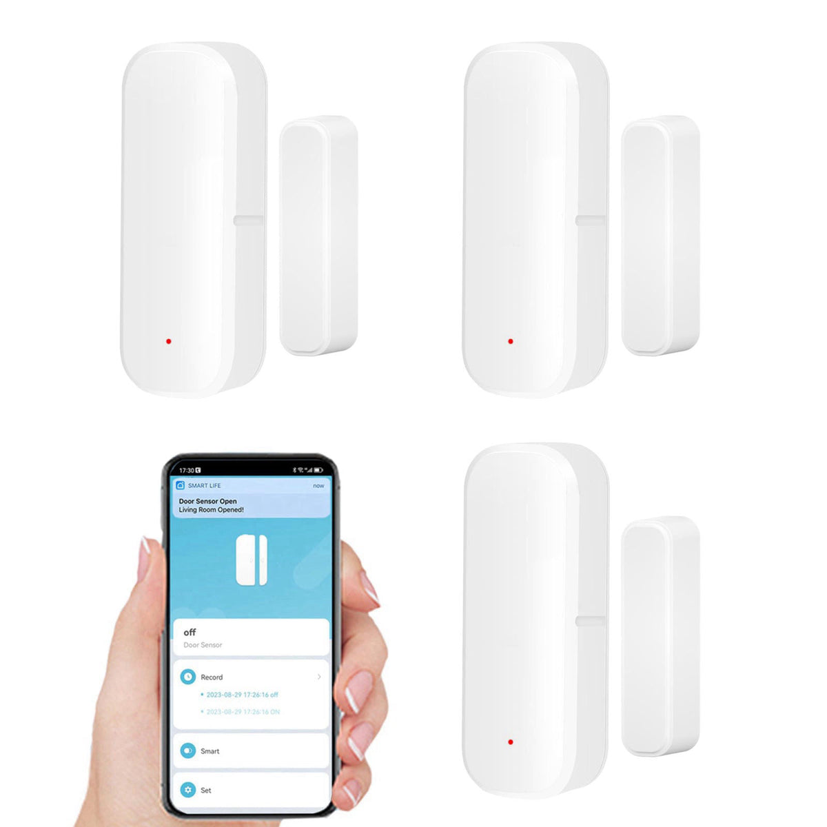 Gaoducash Smart Door Sensor: WiFi Door and Window Sensor, Wireless Design, Instant Alerts, Door Open Contact Sensor for 