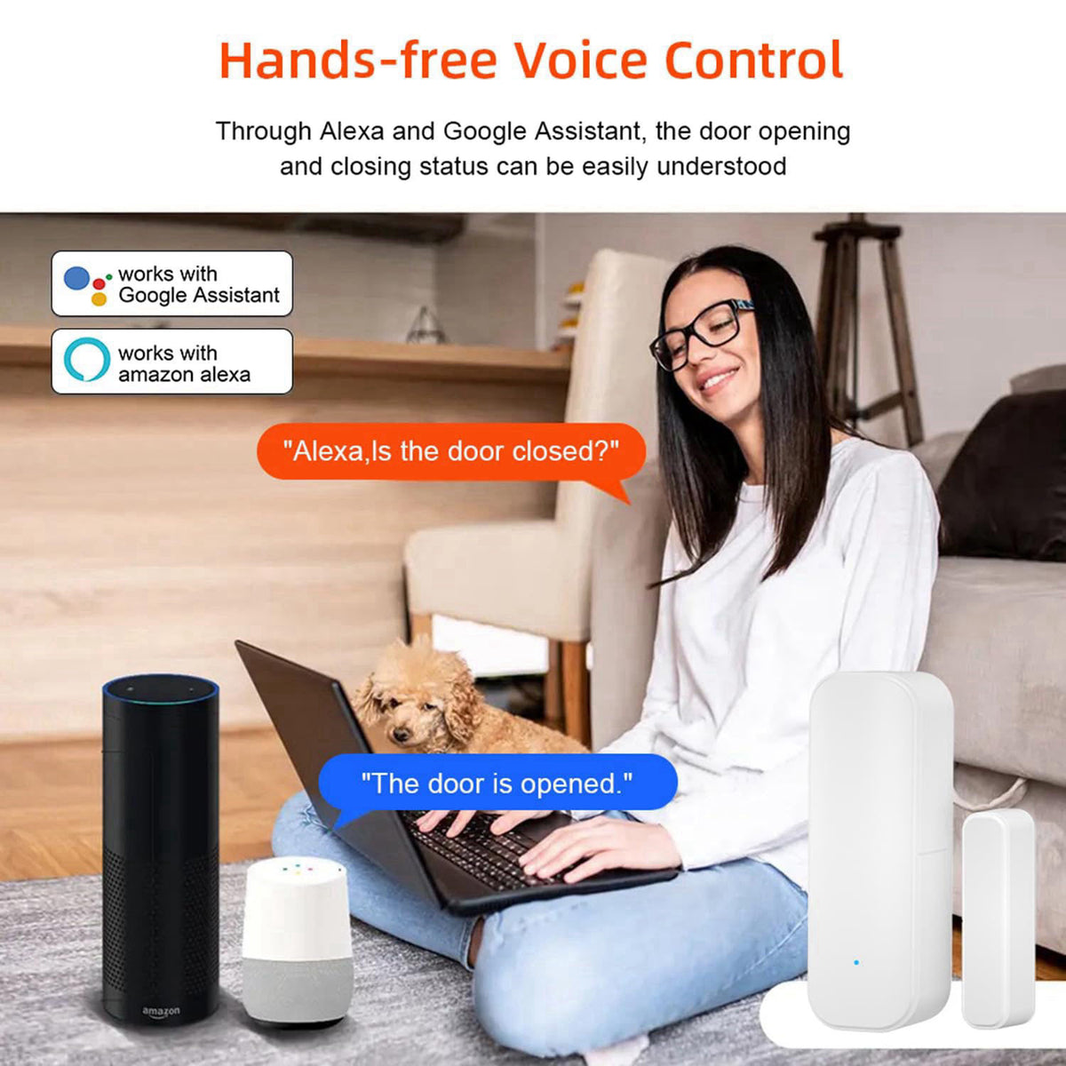 Gaoducash Smart Door Sensor: WiFi Door and Window Sensor, Wireless Design, Instant Alerts, Door Open Contact Sensor for 