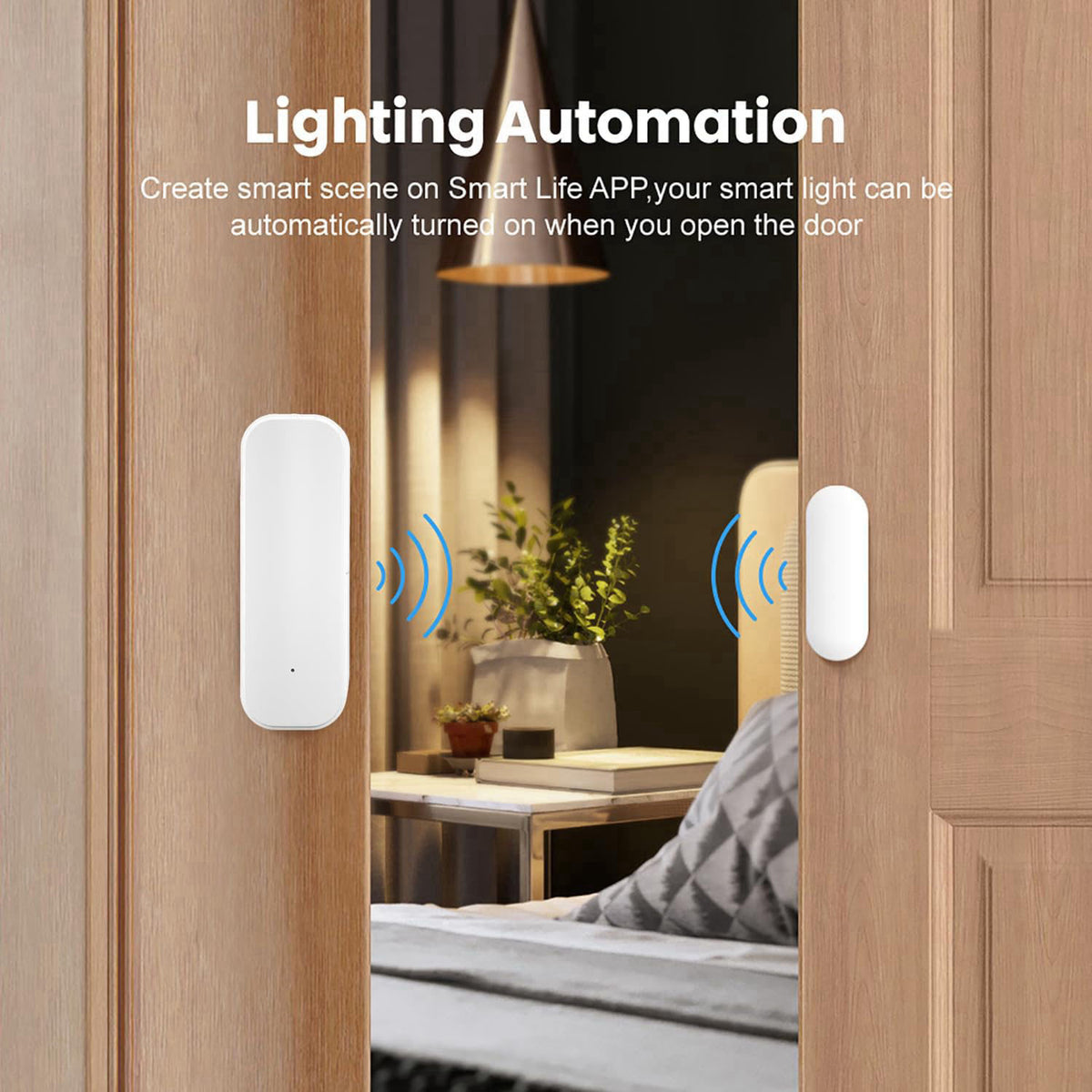 Gaoducash Smart Door Sensor: WiFi Door and Window Sensor, Wireless Design, Instant Alerts, Door Open Contact Sensor for 