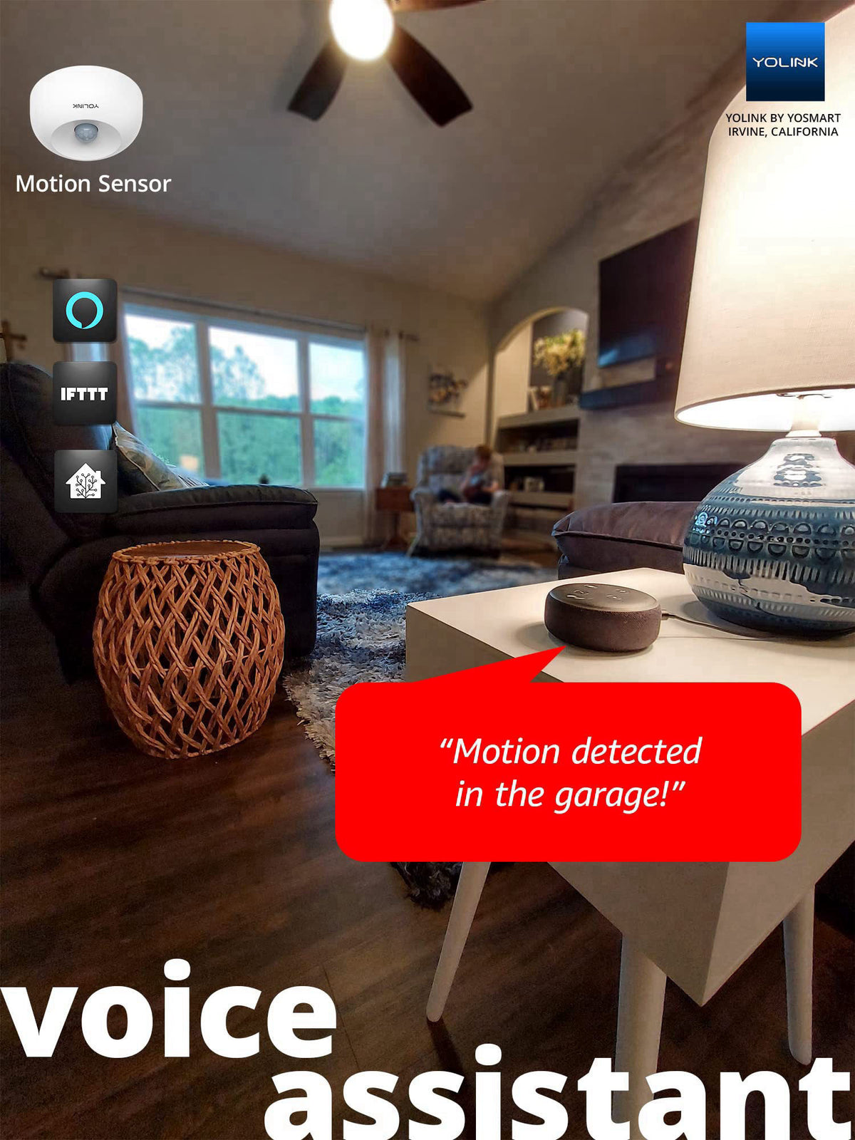 YoLink Indoor Motion Sensor Kit: 2-Pack + SpeakerHub – close-up detail