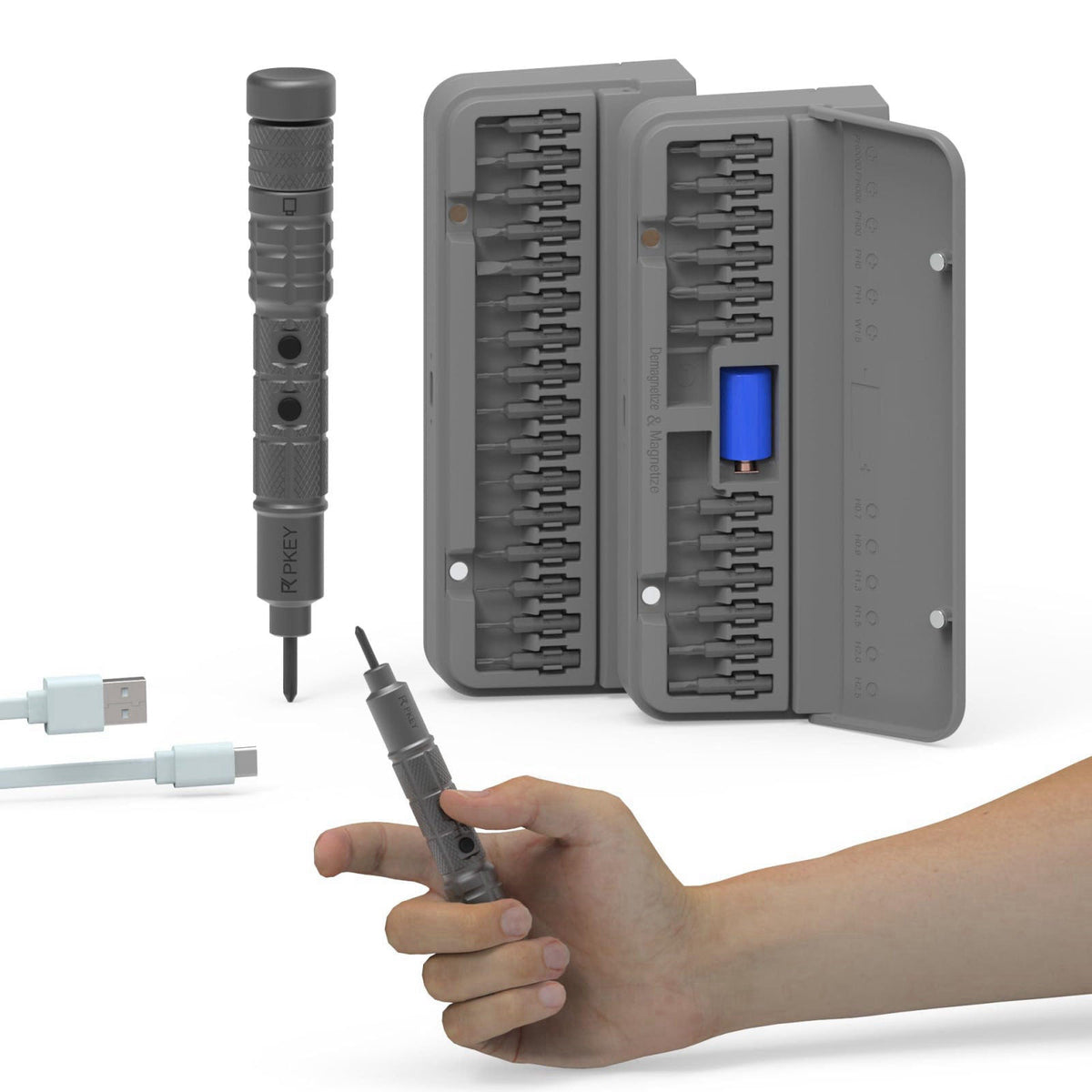 PKEY Mini Electric Screwdriver Set,Precision Electric Screwdriver Bit,Small Electric Screwdriver, Automatic Screwdriver,