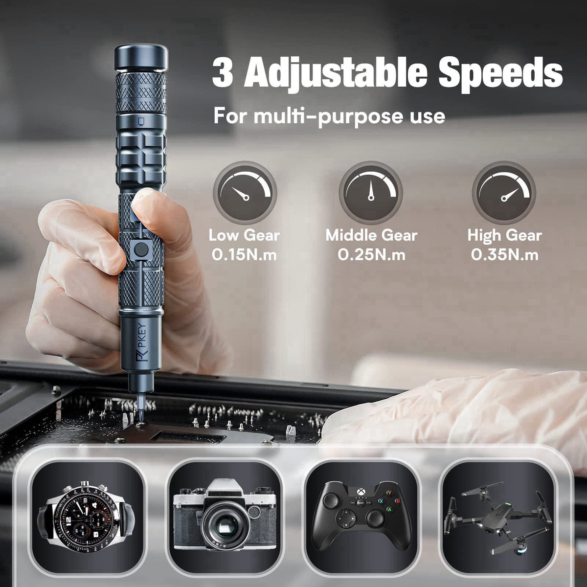 PKEY Mini Electric Screwdriver Set,Precision Electric Screwdriver Bit,Small Electric Screwdriver, Automatic Screwdriver,