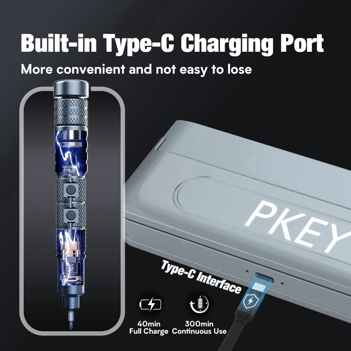 PKEY Mini Electric Screwdriver Set,Precision Electric Screwdriver Bit,Small Electric Screwdriver, Automatic Screwdriver,