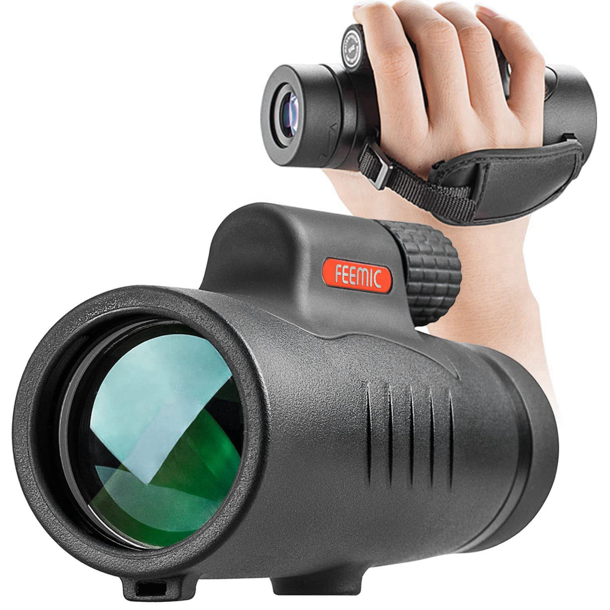 FEEMIC Monocular Telescope High Power 8x42 Monoculars Scope Compact Waterproof Fogproof Shockproof with Hand Strap for A