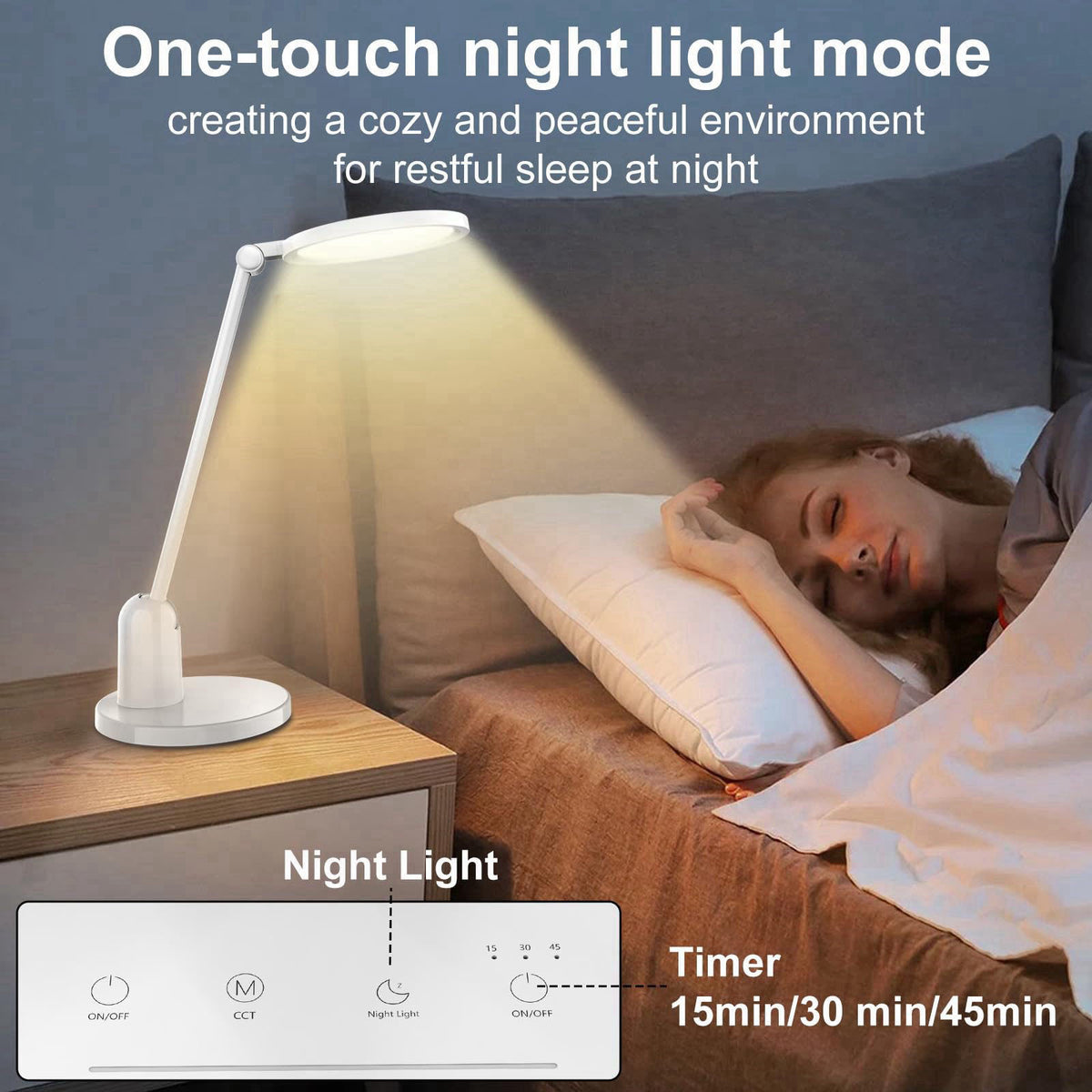 Kitloo Desk Lamps for Home Office with Stable Base, 1000LM Ultra Bright Eye-Caring Desk Light, 3000K-6000K Dimmable Tabl