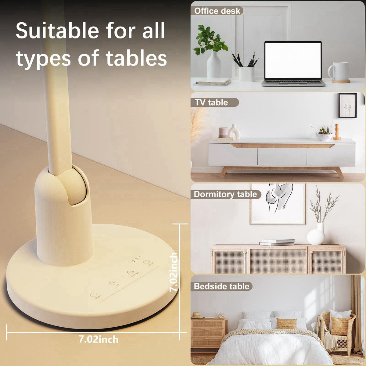 Kitloo Desk Lamps for Home Office with Stable Base, 1000LM Ultra Bright Eye-Caring Desk Light, 3000K-6000K Dimmable Tabl