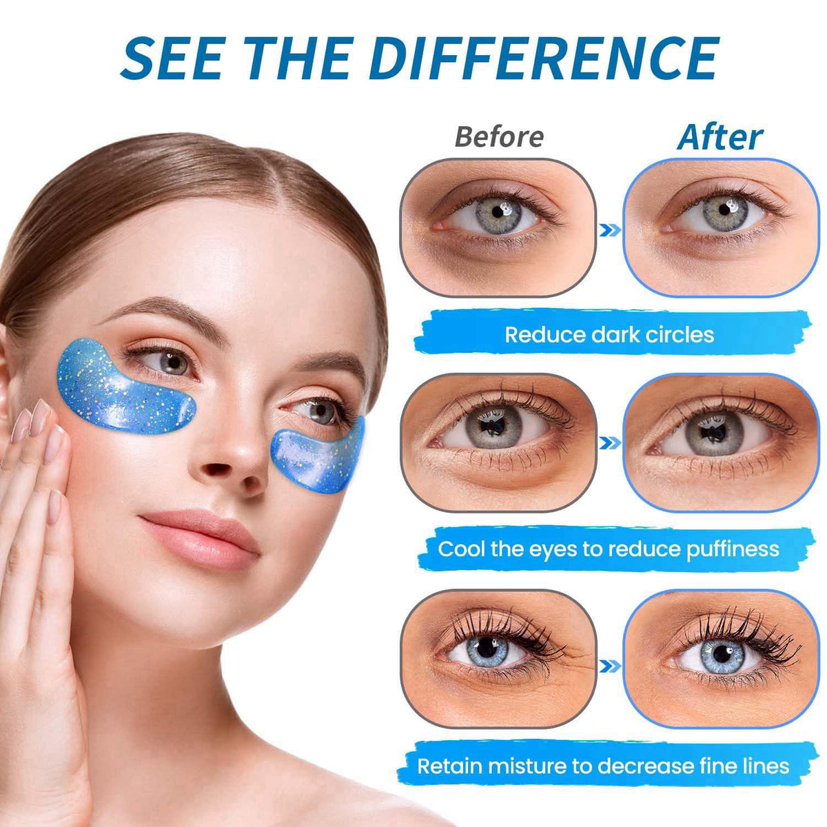 Onespring Eye Masks (48 Pairs) - Bachelorette Party Favors, Collagen Under Eye Patches for Puffy Eyes, Fine Lines and Da