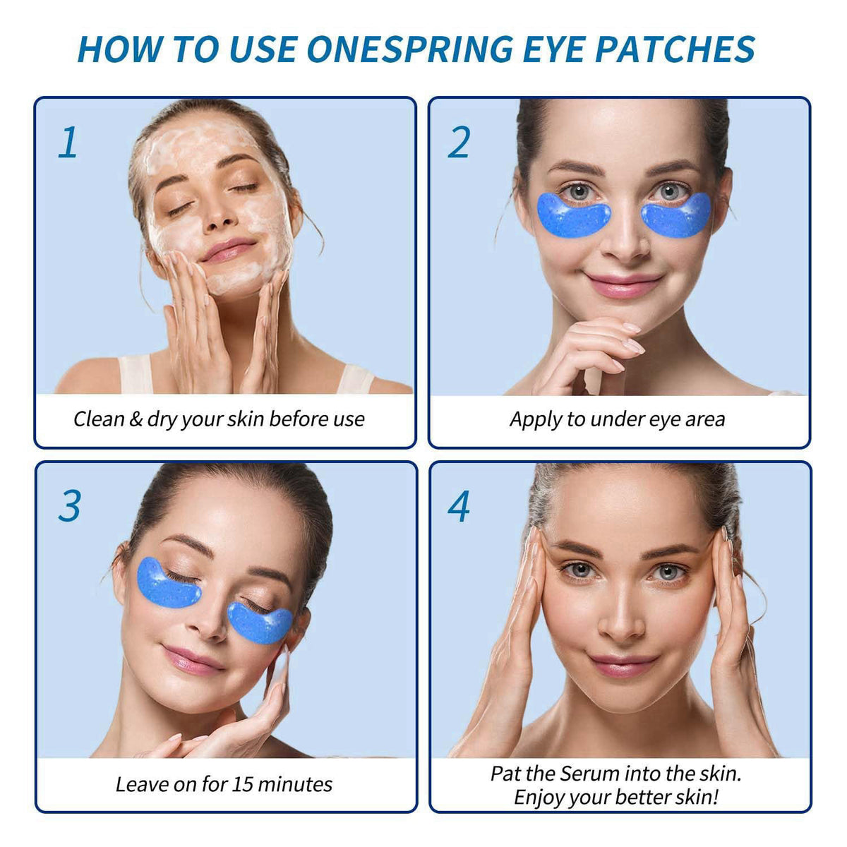 Onespring Eye Masks (48 Pairs) - Bachelorette Party Favors, Collagen Under Eye Patches for Puffy Eyes, Fine Lines and Da