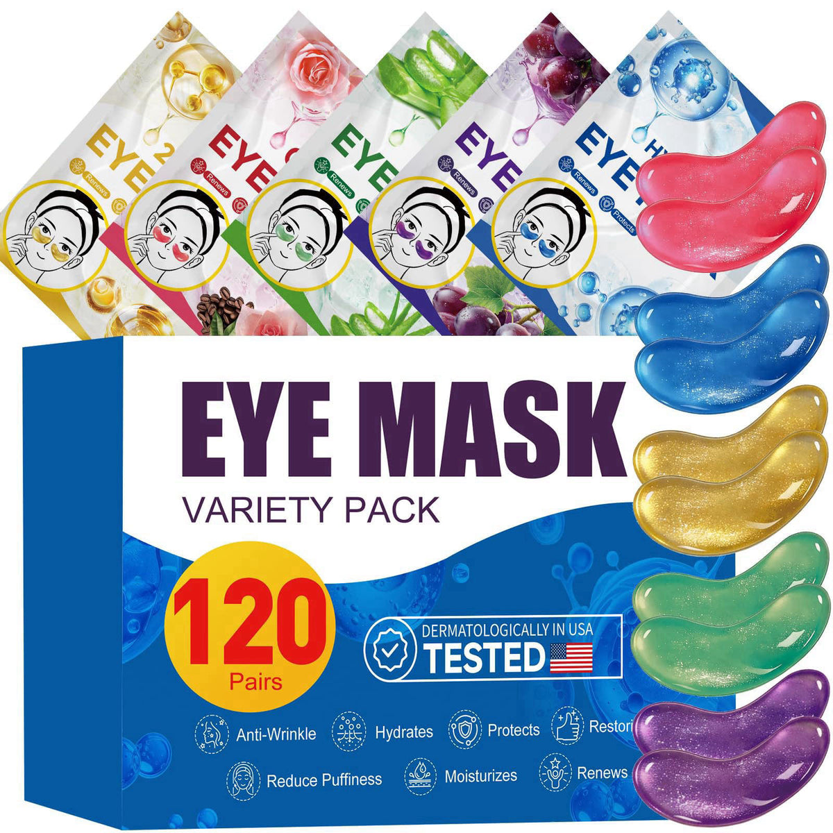Vetuslumen 120 Pairs Under Eye Patches,Hydrating Eye Mask For Puffy Eyes &Dark Circles – product photo (Masks)