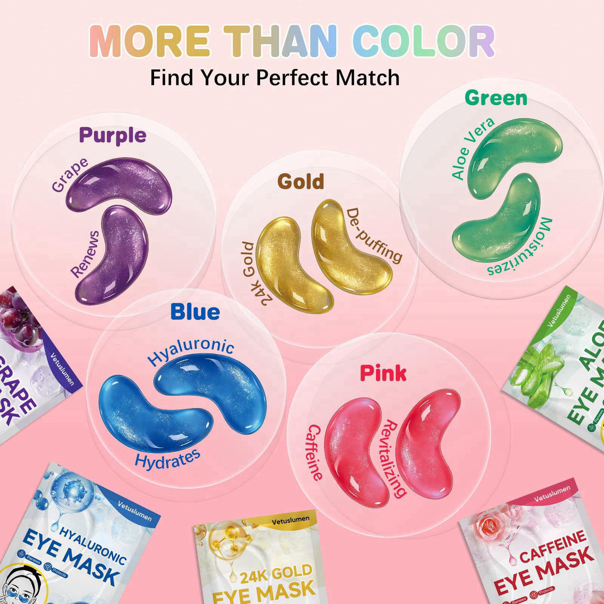 Vetuslumen 120 Pairs Under Eye Patches,Hydrating Eye Mask For Puffy Eyes &Dark Circles – close-up detail