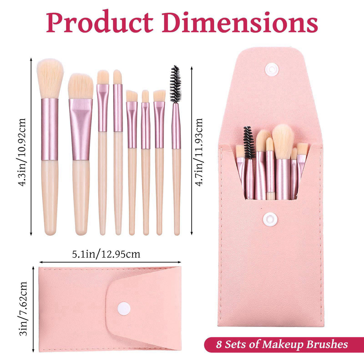 kenaeooe 24 Sets Makeup Brushes Bulk Mini Makeup Brush Set Travel Size Synthetic Fiber Face Foundation Brush Kit with Pu