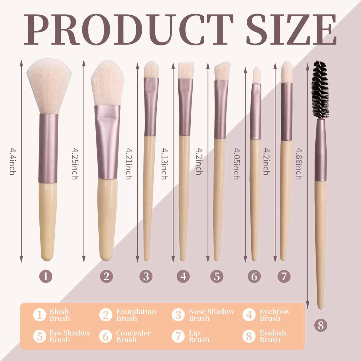 Olutacot 16 Sets Travel Makeup Brush Set with Bag, Ivory Beige, Bridesmaid – close-up detail in Ivory Beige