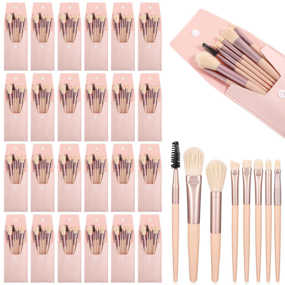 HaiFafafaing 24 Sets Mini Size Travel Makeup Brush Set Bulk – product photo (Brush Sets)