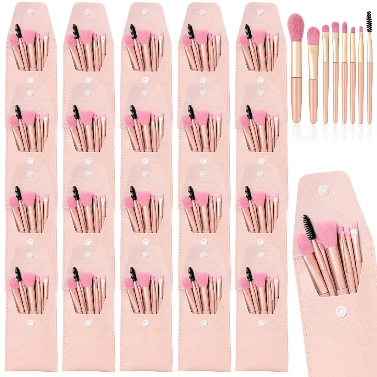 KBTYUDD 20 Sets Makeup Brush Set Bulk Brushes Bag Mini Face Make up Brushes Brushes Bag for Makeup Party Favors Wedding 
