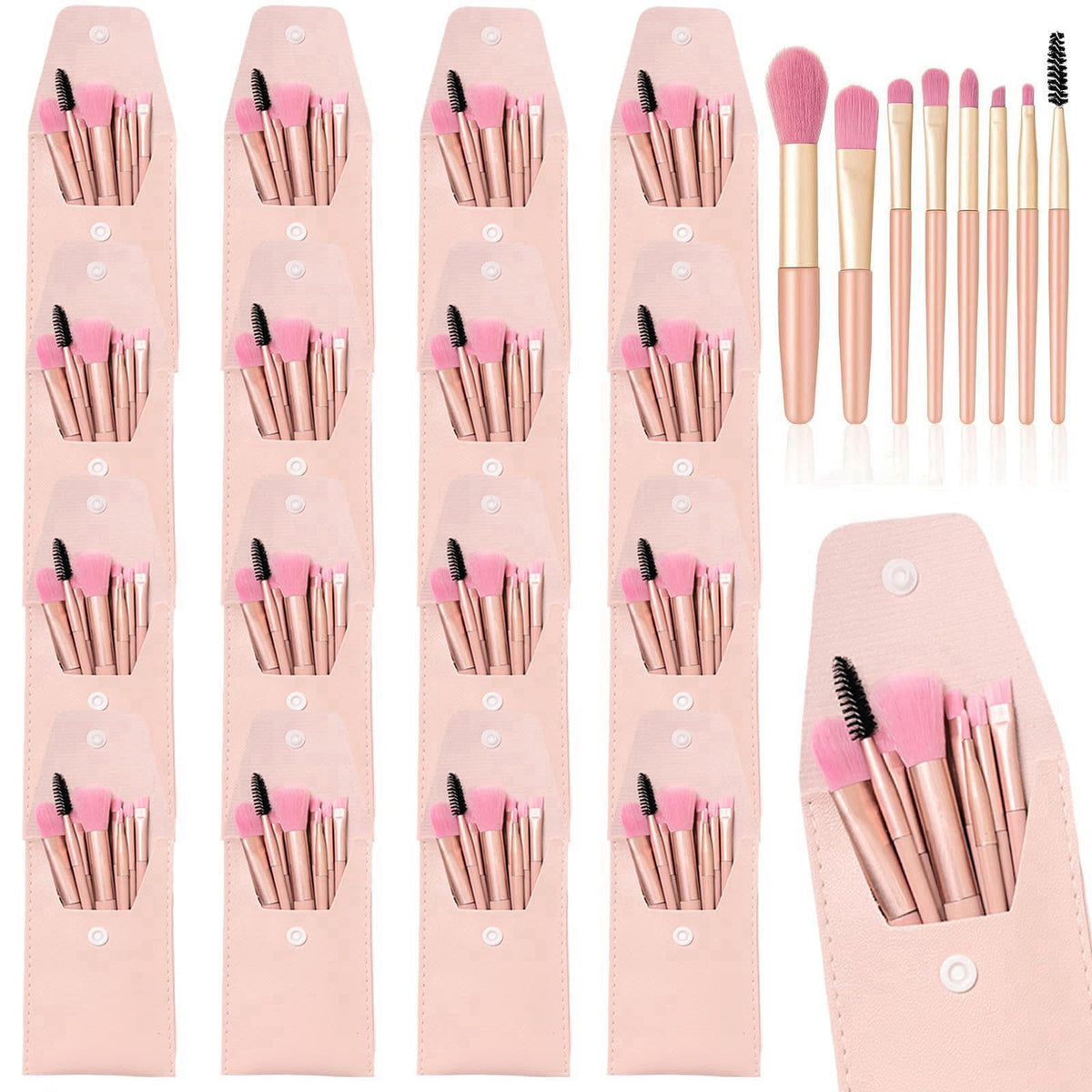 KBTYUDD 16 Sets Travel Makeup Brush Set Bulk Brushes Bag Mini Face Make up Brushes Brushes Bag for Makeup Party Favors W