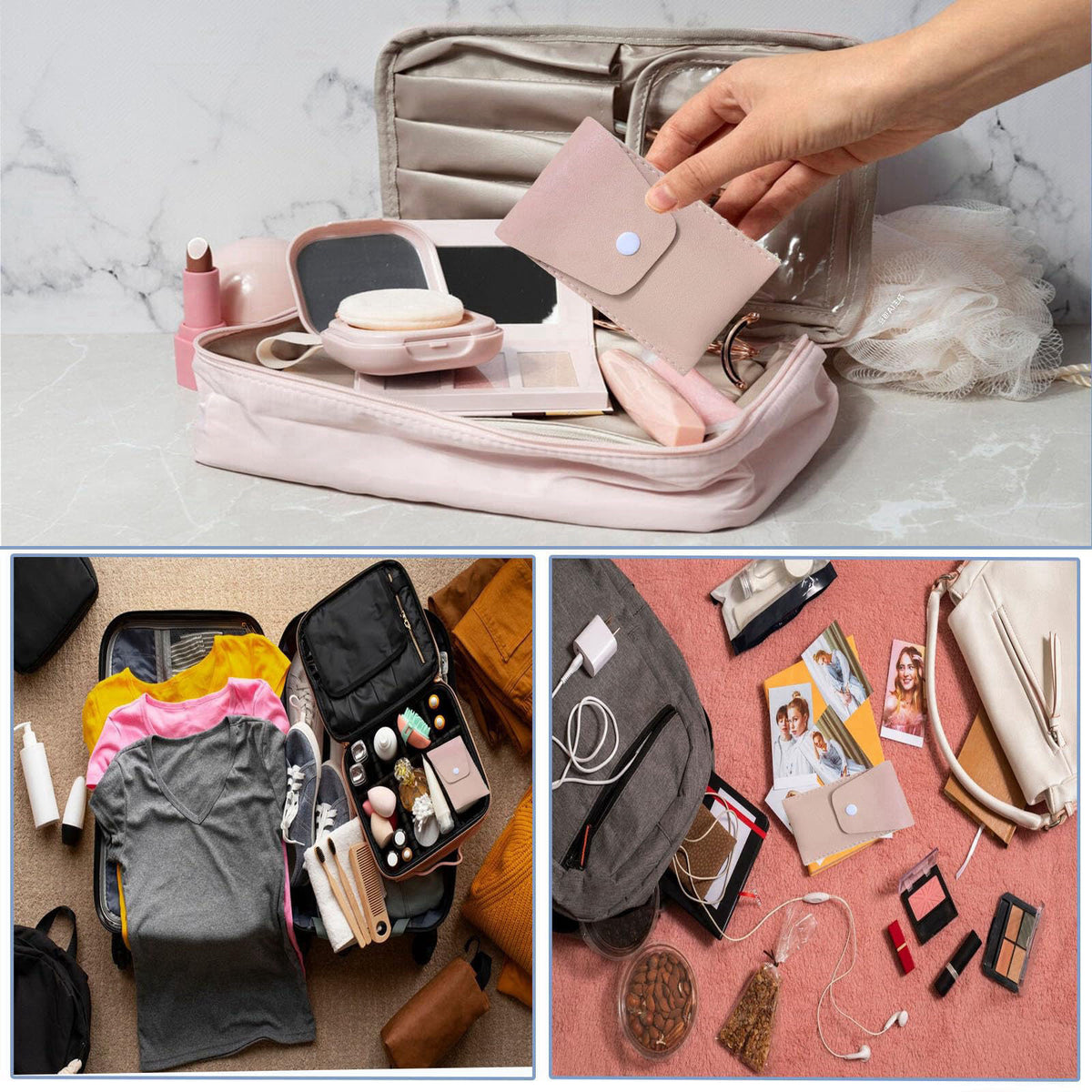 KBTYUDD 16 Sets Travel Makeup Brush Set Bulk Brushes Bag Mini Face Make up Brushes Brushes Bag for Makeup Party Favors W