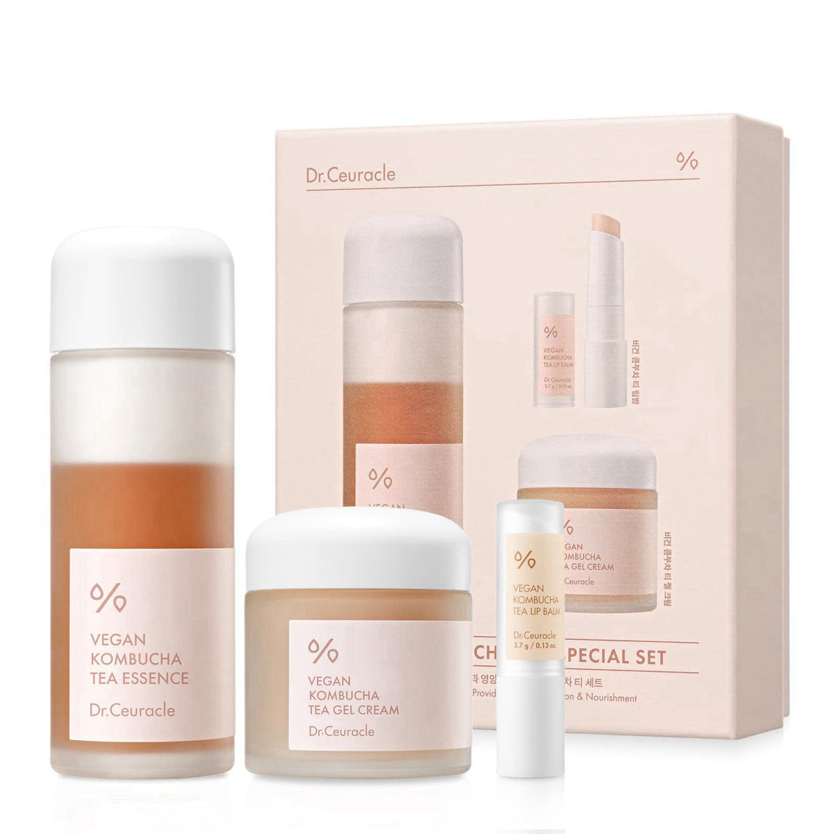 Dr.Ceuracle Vegan Kombucha Tea Beginning Set, Mini-Sized Essence Gel Cream – alternate angle