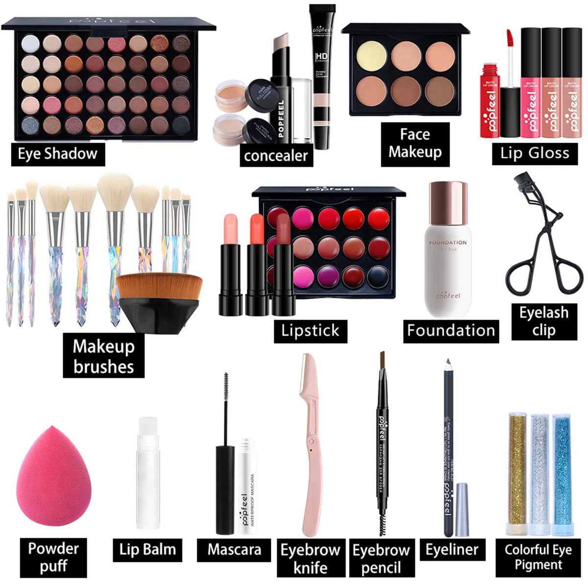 FantasyDay All-in-one Holiday Make up Gift Set | Makeup Kit for Women Full Kit Essential Starter Bundle Include Eyeshado