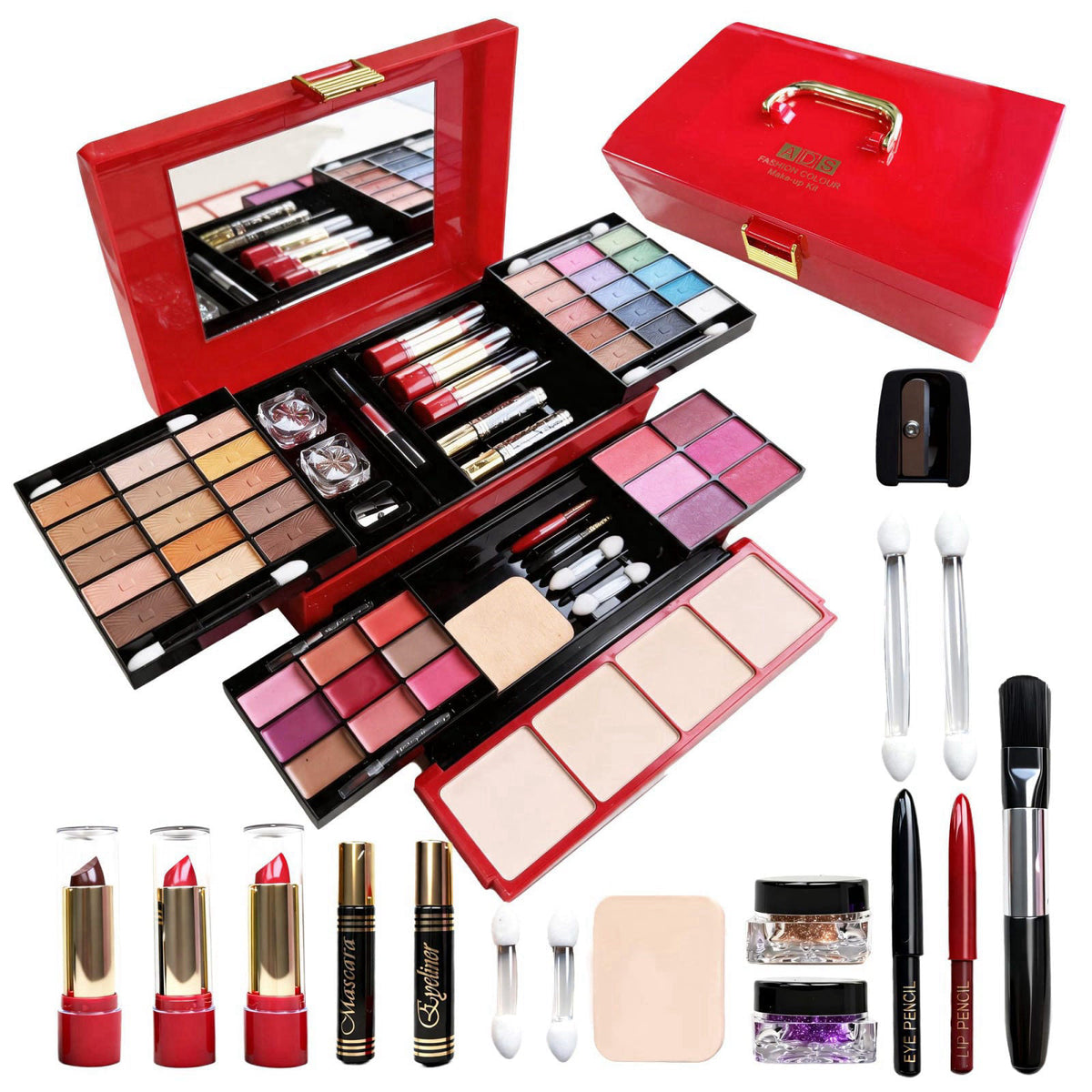 SGRAMSTORG Heart Shape Makeup Kit - 60 Colors All-in-One Full Cosmetic Set with Neutral Matte Shimmer Eyeshadow, Lipstic